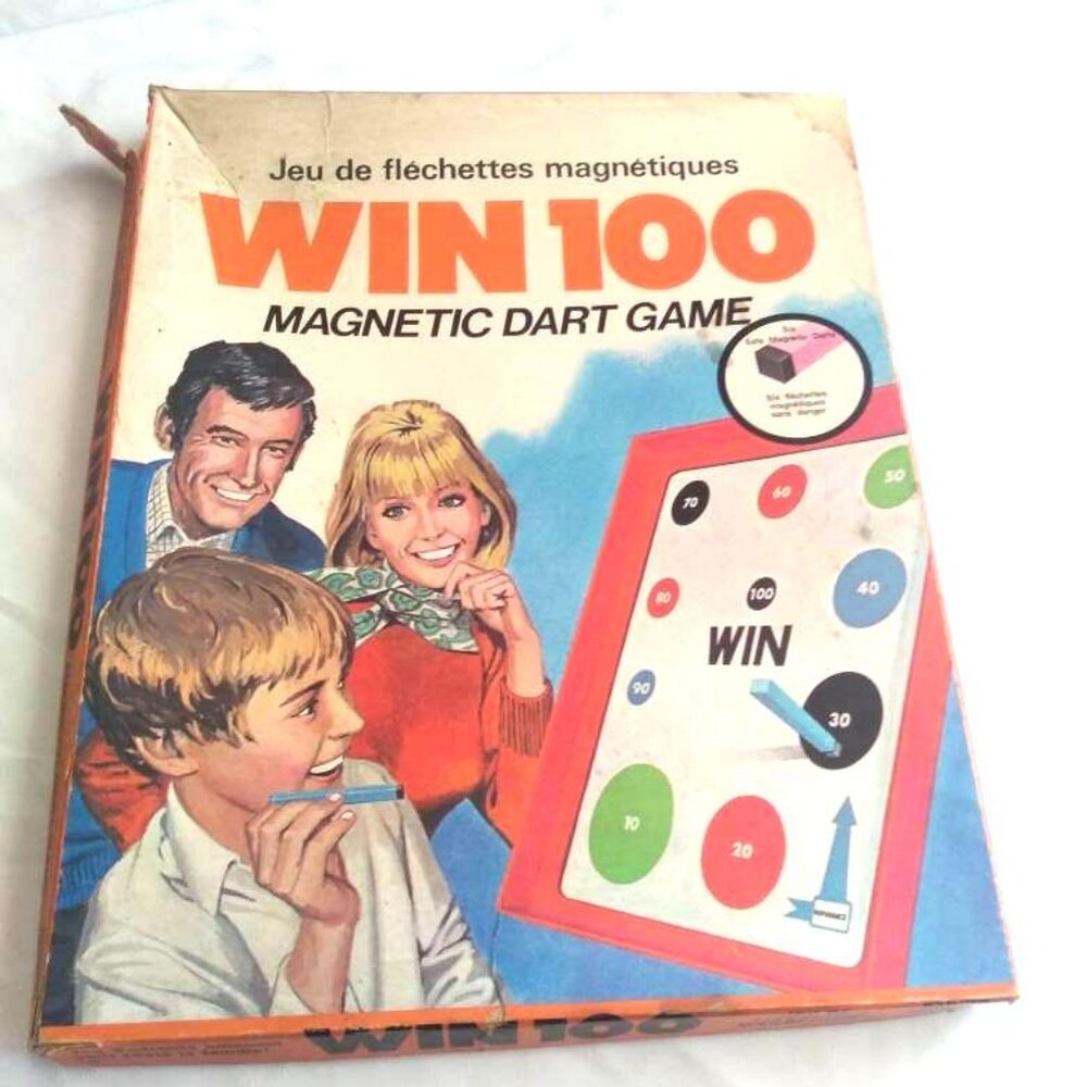 Win 100 Magnetic Dart Game 1940s Vintage Antique by Parker Games Age 8 to Adult